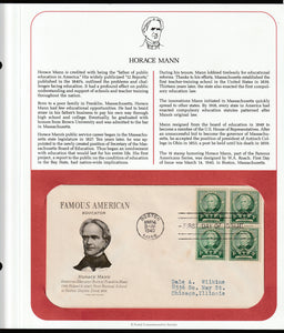 1940 USA Famous American Educator - Horace Mann FDC #FE230