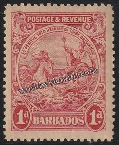 1925 - 1935 BARBADOS - SEAL OF COLONY W/M: MULTI SCRIPT CA MNH Perf: 14 SG: 231