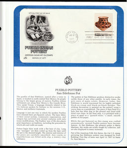 1963 USA Pueblo Indian Pottery FDC #FE237
