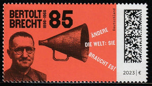 2023 Germany The 125th Anniversary of the Birth of Bertolt Brecht, (theatre practitioner and playwright) 1898-1956 MNH #FOR-241