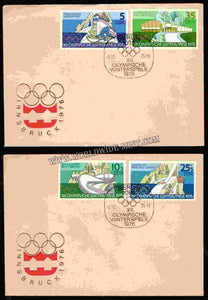 1976 Germany Winter Olympics Set Of 2 FDC #FA250