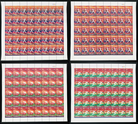 2010 India XIX Commonwealth Games - Set of 4 Full Sheet of 40 Stamps