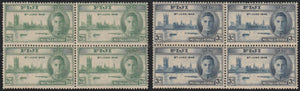 FIJI 1946 - KING GERORGE VI - VICTORY ISSUE 2V BLOCK OF 4 MNH SG: 268 - 269