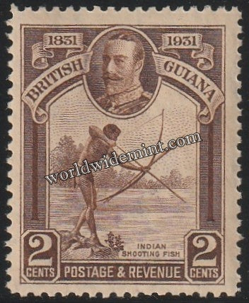 1931 BRITISH GUIANA - KING GEORGE V CENTENARY OF COUNTY UNION  W/M: MULTI SCRIPT CA MNH SG: 284