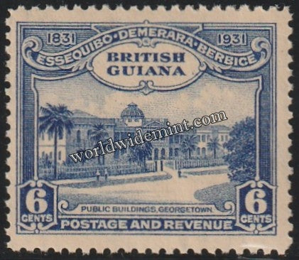 1931 BRITISH GUIANA - KING GEORGE V CENTENARY OF COUNTY UNION  W/M: MULTI SCRIPT CA MNH SG: 286