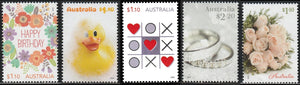 2022 Australia Time to Cherish Set of 5 MNH - happy Birthday, Toy, Ring, Roses, Heart, Tic Tac Toe #FOR-30