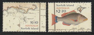 2022 Australia Norfolk Island George Raper on Norfolk Island 1790-91 Set of 2 MNH - Fish, Map #FOR-2