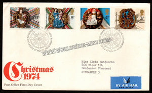 1974 UK Christmas FDC #FA313