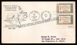 1960 USA Burlington Railroad commemorative Run - Horse FDC #FA31