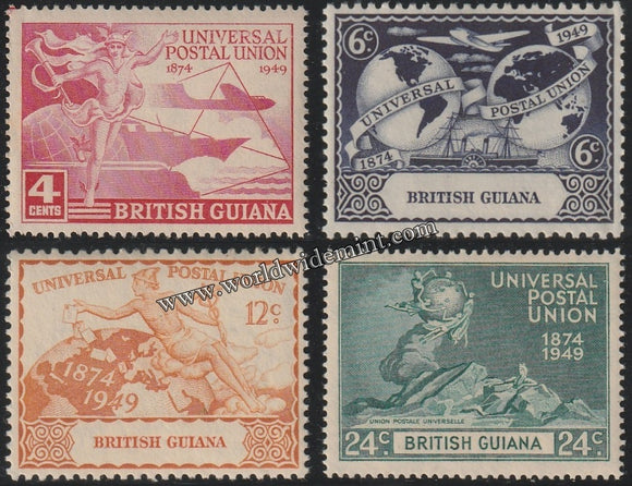 BRITISH GUIANA 1949 - UPU 4V MNH SG: 324 - 327