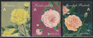 2022 Croatia Croatian Flowers - Roses Set of 3 MNH #FOR-337