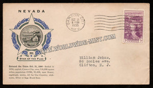 1935 USA Nevada Star Of The Flag  FDC #FA33