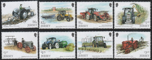 2022 Jersey Tractors Working in Jersey Set of 8 MNH #FOR-349