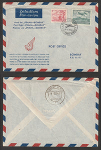 1948 Prague - Bombay First flight cover #FFCF36