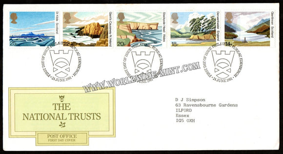 1981 Uk The National Trusts FDC Sea, Beaches, Landscape #FA369