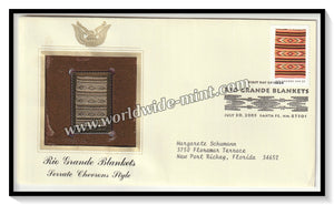 2005 USA Rio Grande Blankets Serrate Chevrons Style - Gold Replica FDC #FE36