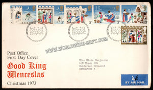 1973 UK Christmas Good King Wenceslaus FDC #FA404