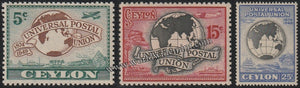 CEYLON 1949 - UPU 3V MNH SG: 410 -  412