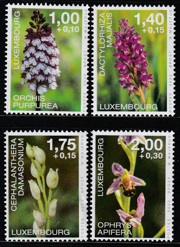 2022 Luxembourg Flowers - Orchids Set of 4 MNH #FOR-429