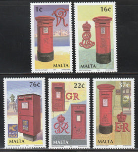 2004 Malta Letter Boxes Set of 5 MNH #FOR-438