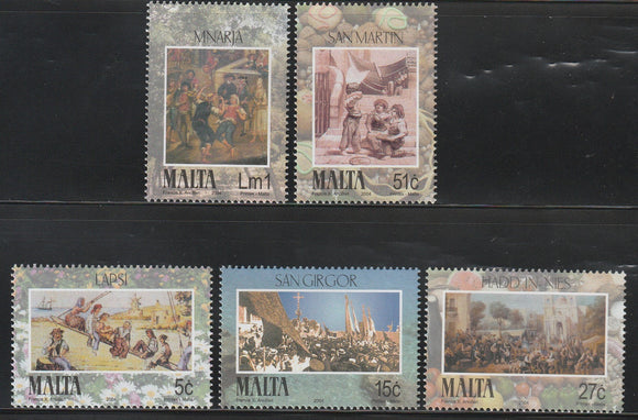 2004 Malta Maltese Festivals Set of 5 MNH #FOR-445