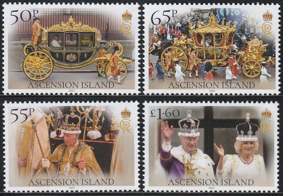 2023 Ascension Island The Coronation of King Charles III Set of 4 MNH #FOR-45