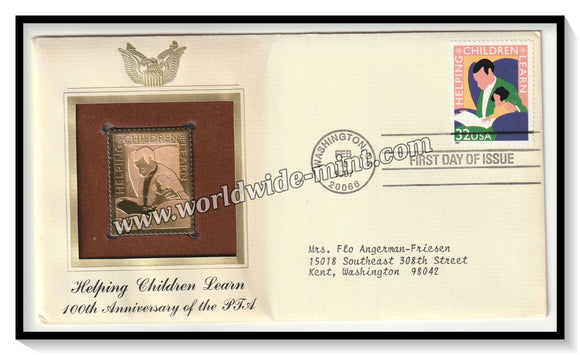 1997 USA Helping Children Learn  - Gold Replica FDC #FE46