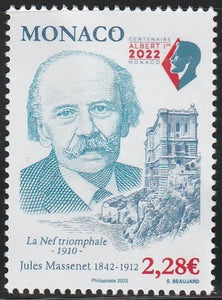 2022 Monaco Jules Massenet, (French composer) 1842-1912 MNH #FOR-474