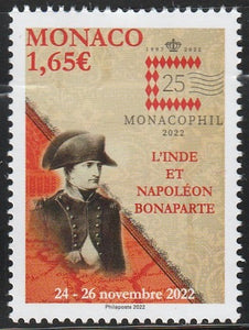 2022 Monaco MONACOPHIL - India and Napoleon Bonaparte (Former Emperor of the French) MNH #FOR-477