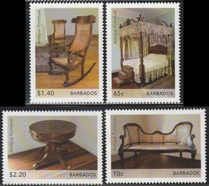 2021 Barbados Antique Furniture Set of 4 MNH #FOR-48