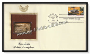 1996 USA Riverboats Rebecca Everingham - Gold Replica FDC #FE48