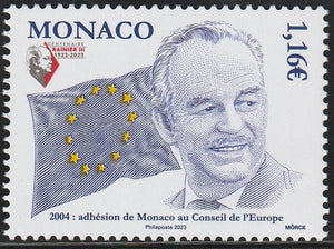 2023 Monaco The 100th Anniversary of the Birth of Prince Rainier III, 1923-2005 - Membership of the Council of Europe MNH #FOR-494