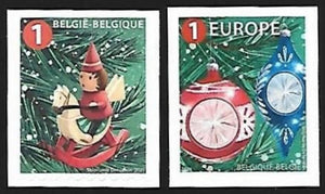 2021 BELGIUM Christmas - Timeless Decoration Set of 2 MNH - Self Adhesive #BEL-5056‑5057