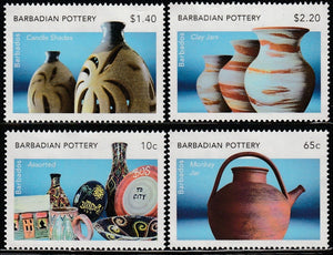 2022 Barbados Pottery of Barbados Set of 4 Pots MNH #FOR-51