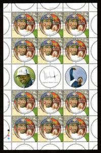 2007 Sri Lanka Muttiah Muralitharan - The Highest Wicket Taker in Test cricket - Full Sheet of 12 stamps wit gutter pair design #ABR-51