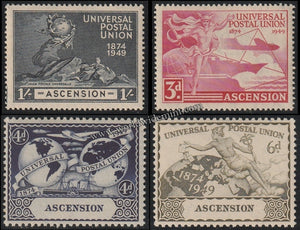 ASCENSION 1949 - UPU 4V MNH SG:  52 - 55 CV: £9