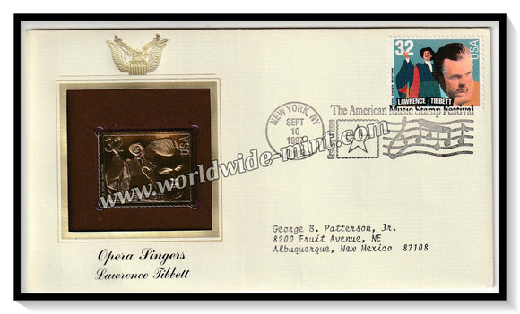 1997 USA Opera Singers Lawrence Tibbett - Gold Replica FDC #FE52