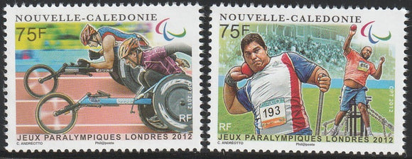 2012 New Caledonia Paralympic Games - London, England Set of 2 MNH #FOR-530