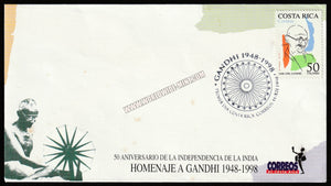 1998 Costa Rica Gandhi FDC #Gan532