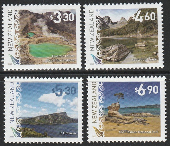 2023 New Zealand Definitives - Scenic Locations  Set of 4 MNH Beaches, Rivers, Mountains #FOR-540