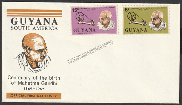 1969 Guyana South America centenary of the birth of mahatma Gandhi FDC #Gan543