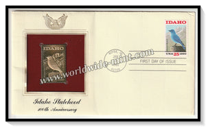 1990 USA Idaho Statehood 100th anniversary - Gold Replica FDC #FE56