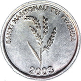 Rwanda 1 Ifaranga - 2003 UNC Coin #FC-5915