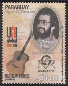 2021 Paraguay  Personalities - Maneco Galeano, (musician and songwriter) 1945-1980 MNH #FOR-607