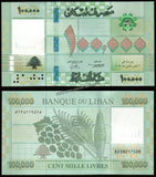 Lebanon 100 000 Livres UNC Banknote N#216108