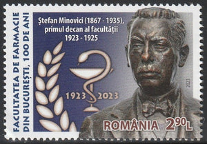 2023 Romania The 100th Anniversary of the Faculty Pharmacy of Carol Davila University MNH #FOR-648