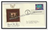 2000 USA Stampin' the Future Hands Across the Earth - Gold Replica FDC #FE66