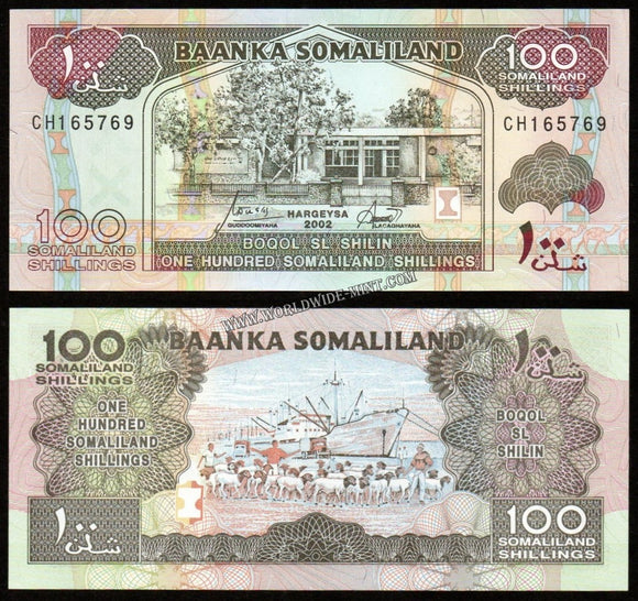 Somaliland 100 Shillings - 2002 UNC Banknote N#204861