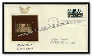 1992 USA World War II Aleutian Islands - Gold Replica FDC #FE68