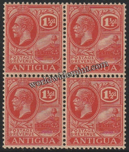 1921-1929 ANTIGUA - KING GEORGE V W/M: MULTI SCRIPT CA BLOCK OF 4 MNH SG: 68 CV: £40